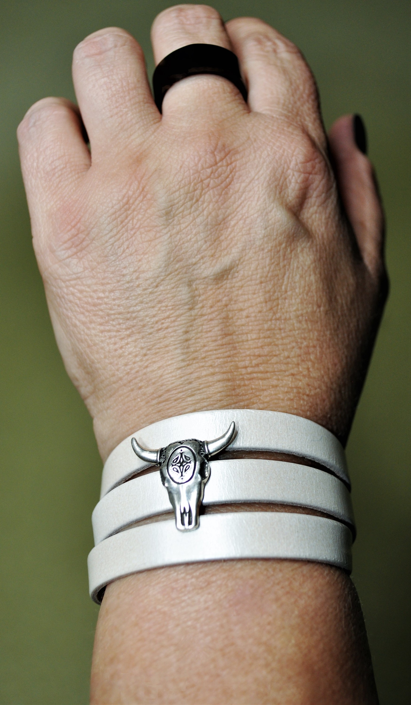 Leather Longhorn Wrap Bracelet