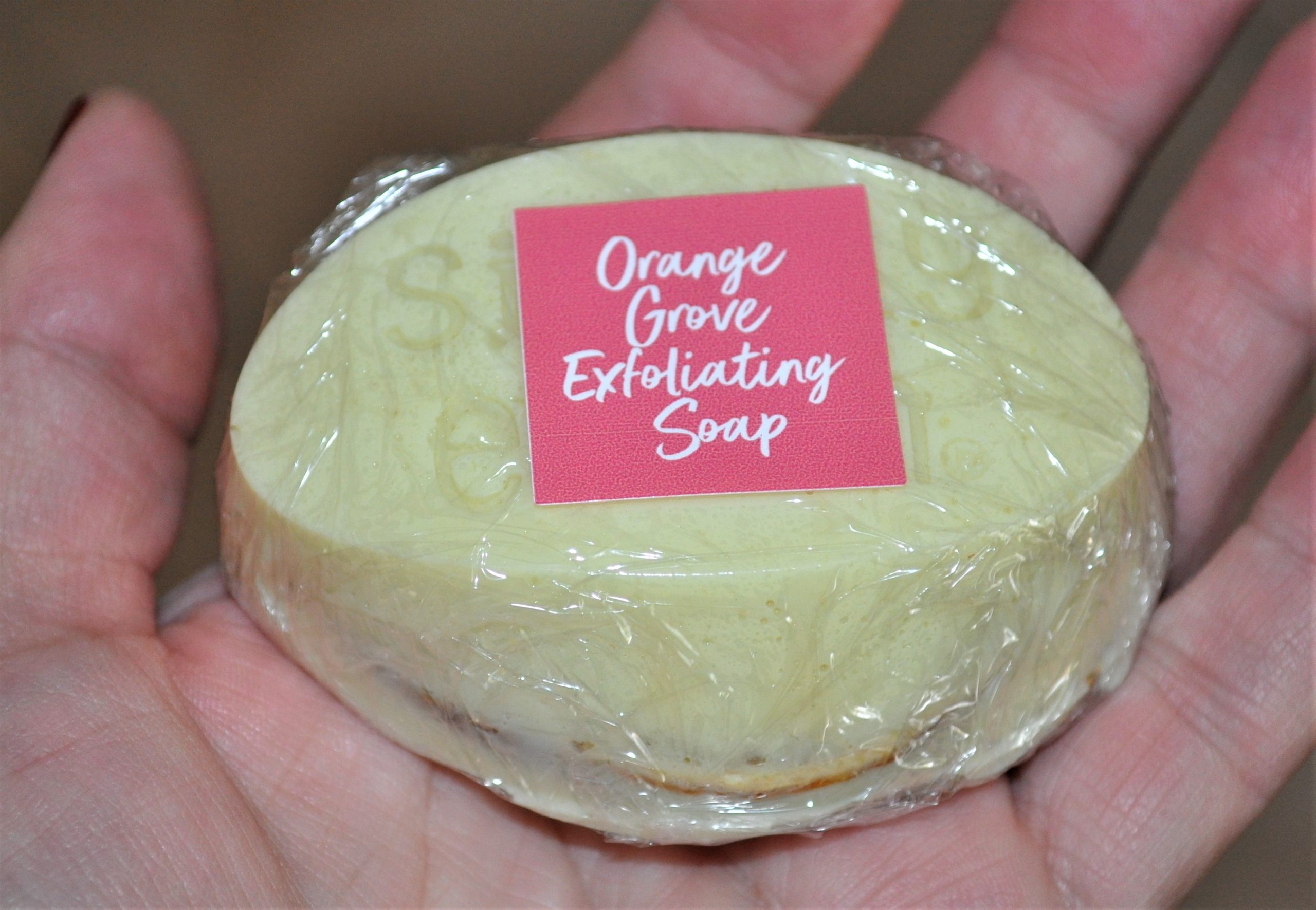 Simply Earth Orange Grove Exfoliating Soap Label December 2020