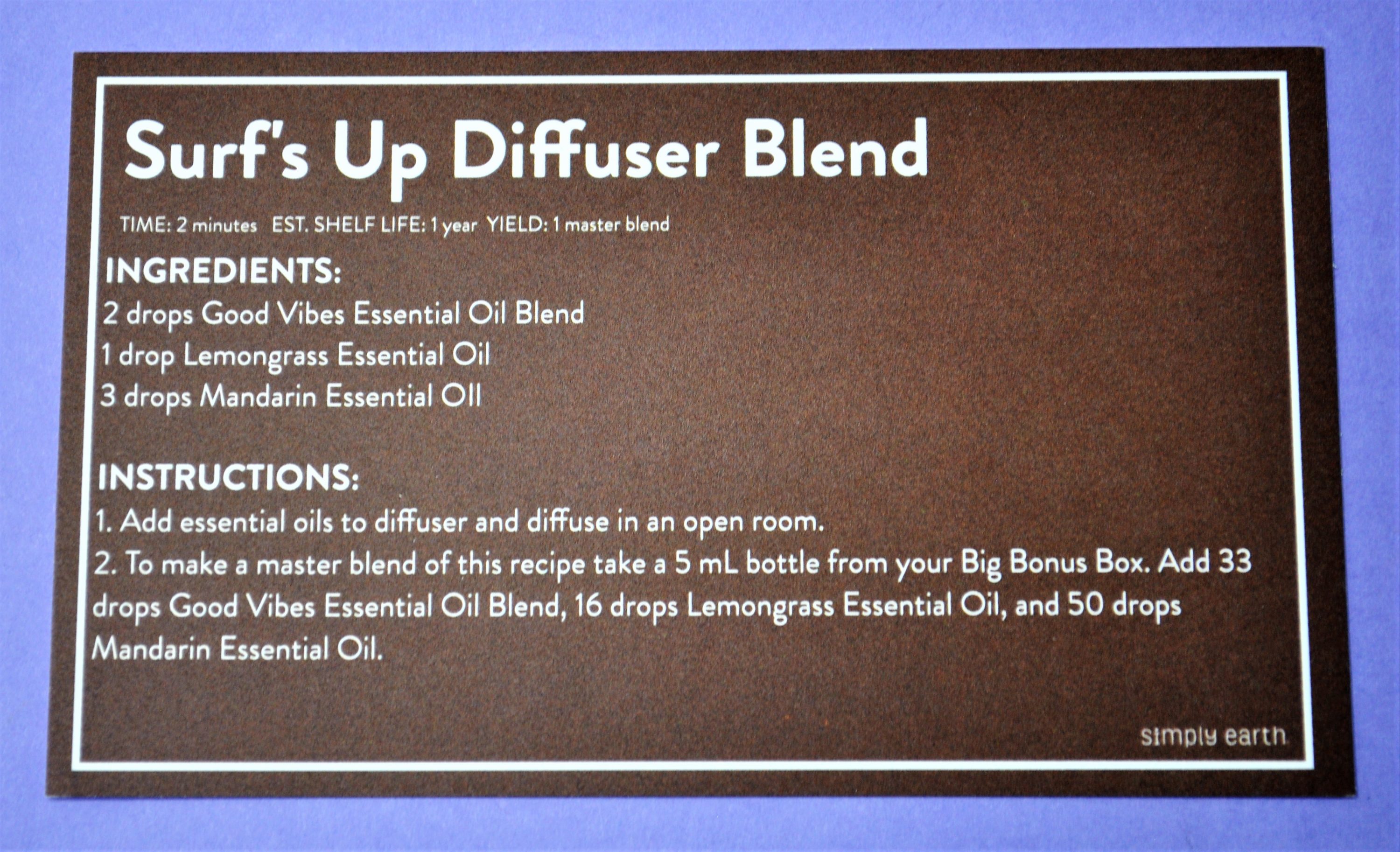 Simply Earth Surf's Up Diffuser Blend