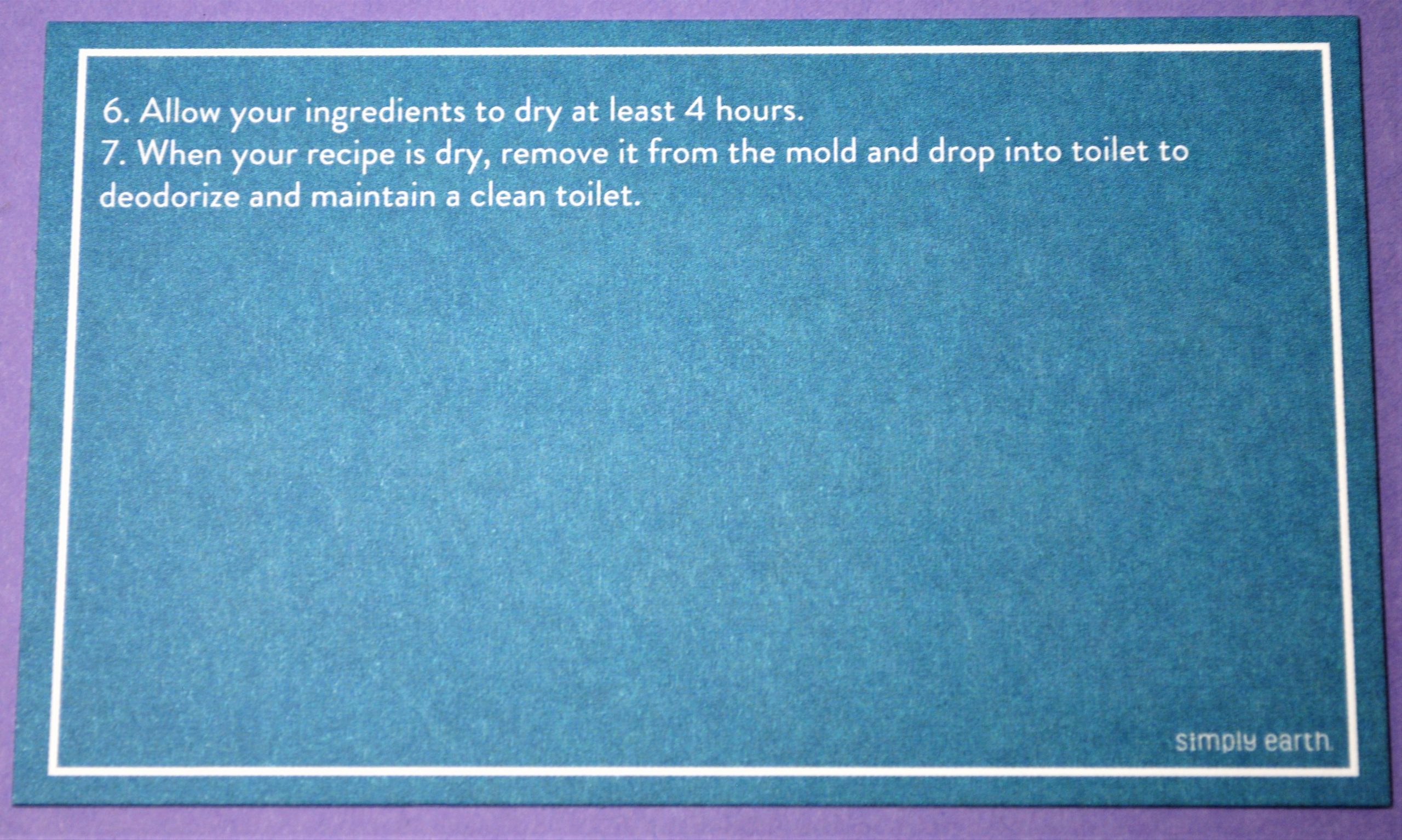 Toilet Cleaning Bomb Recipe Card