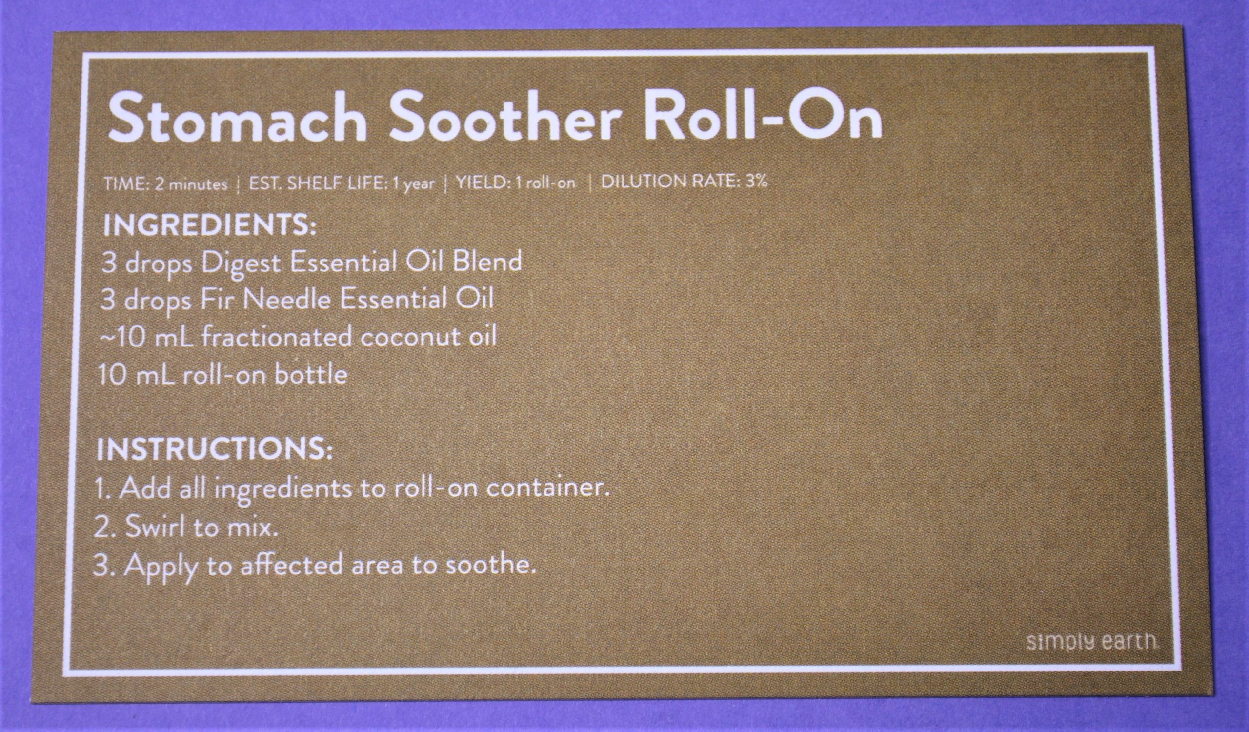 Simply Earth Stomach Soother Roll On Recipe