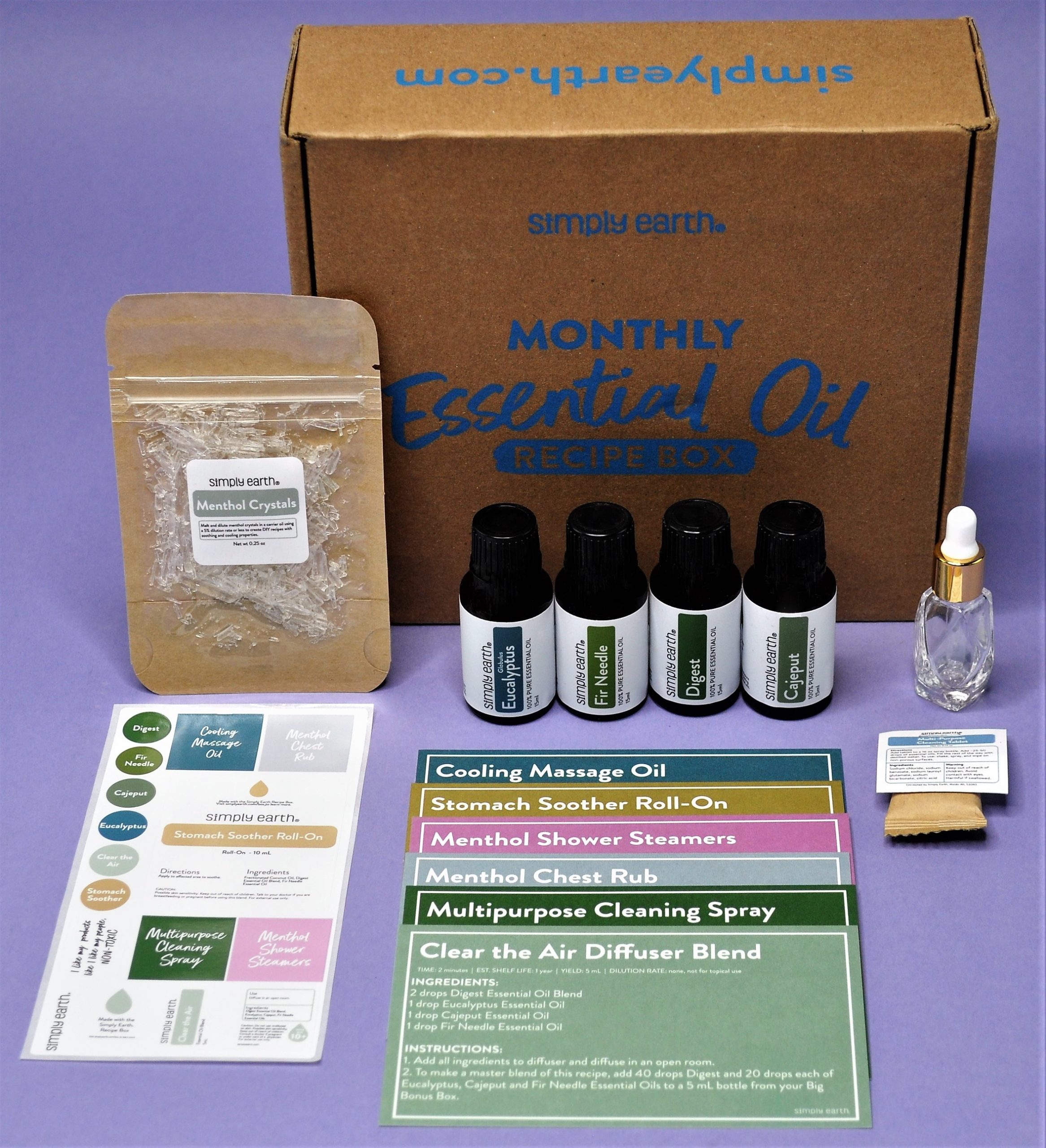 Boxed Gift Set - YOGA (5 blends, 1 empty spray bottle, 1 recipe card) 100%  Pure Essential Oils