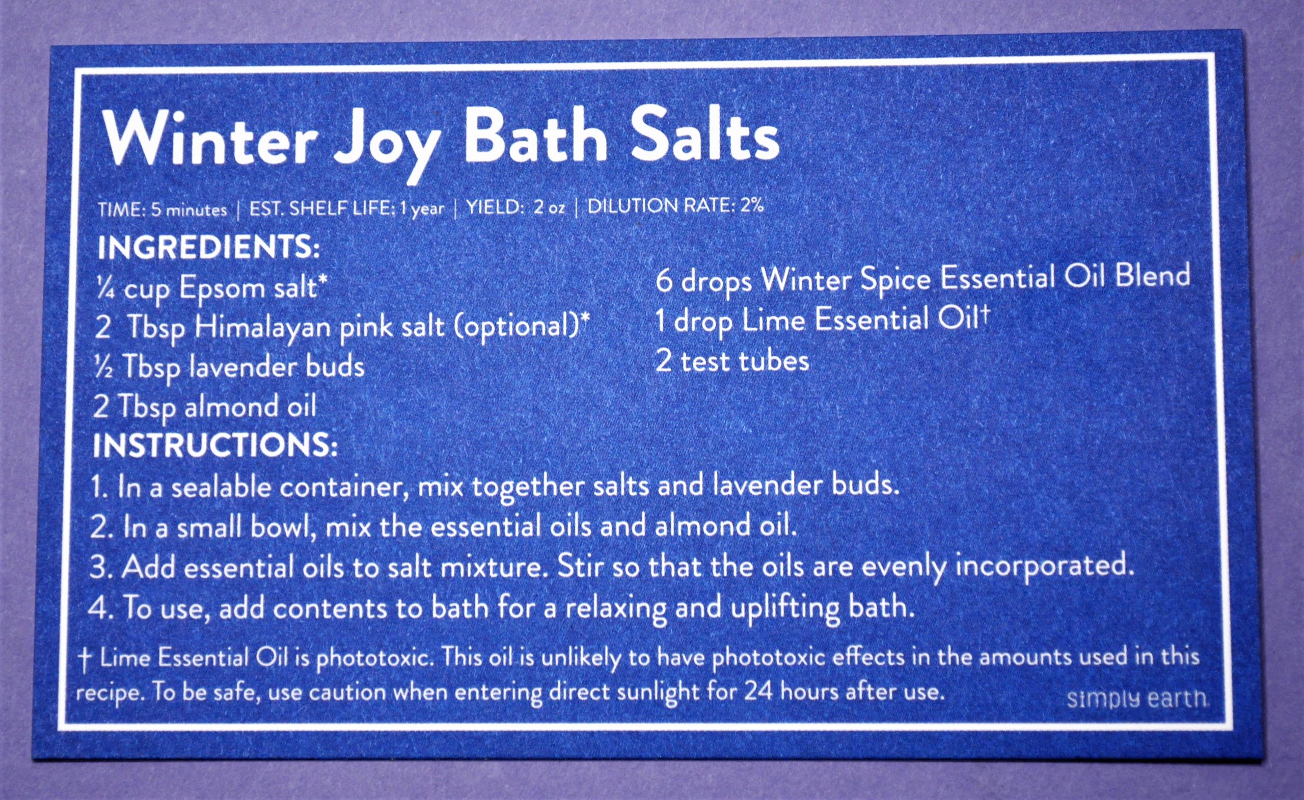 Winter Joy Bath Salts Recipe