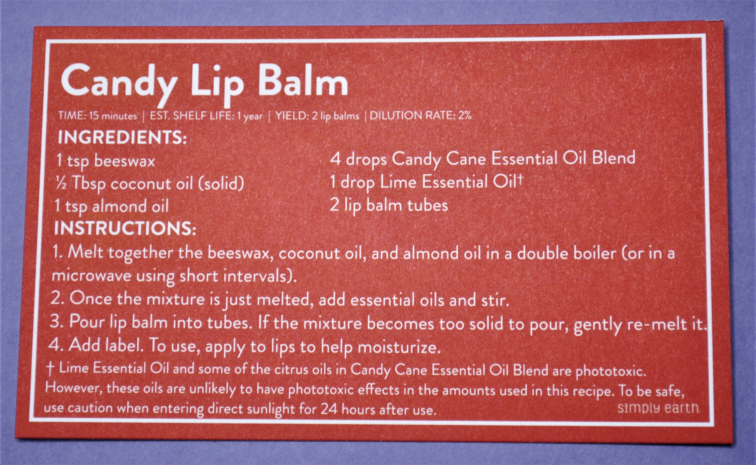Candy Cane Lip Balm Recipe