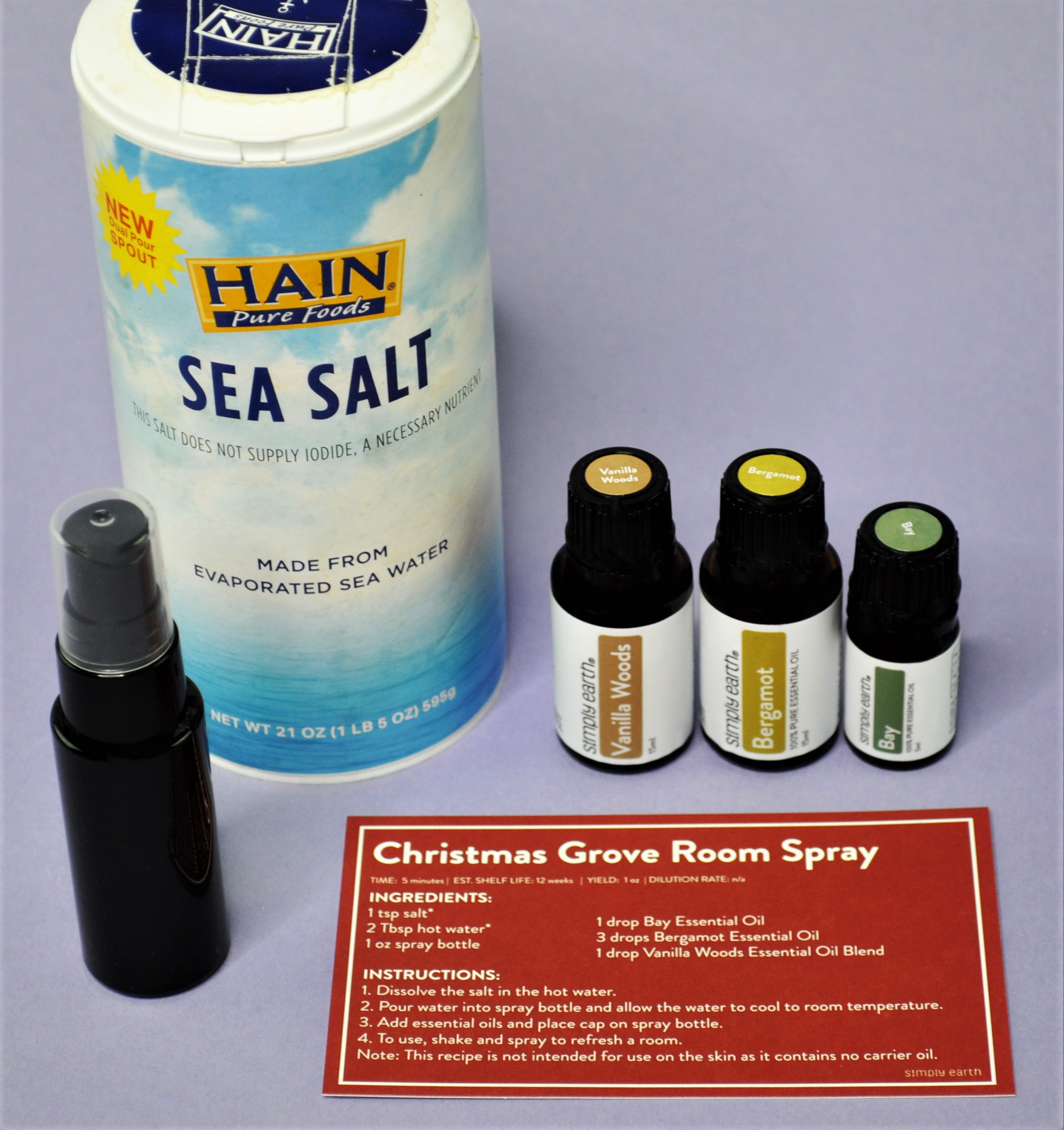 Christmas Grove Room Spray Prep