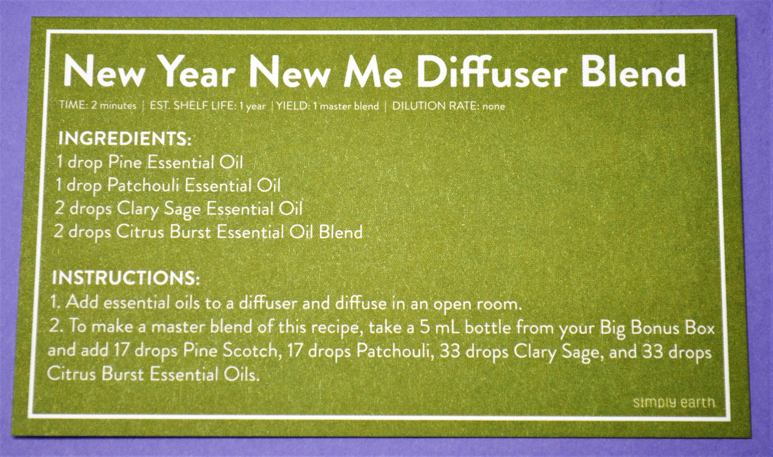 New Year New Me Diffuser Blend Recipe