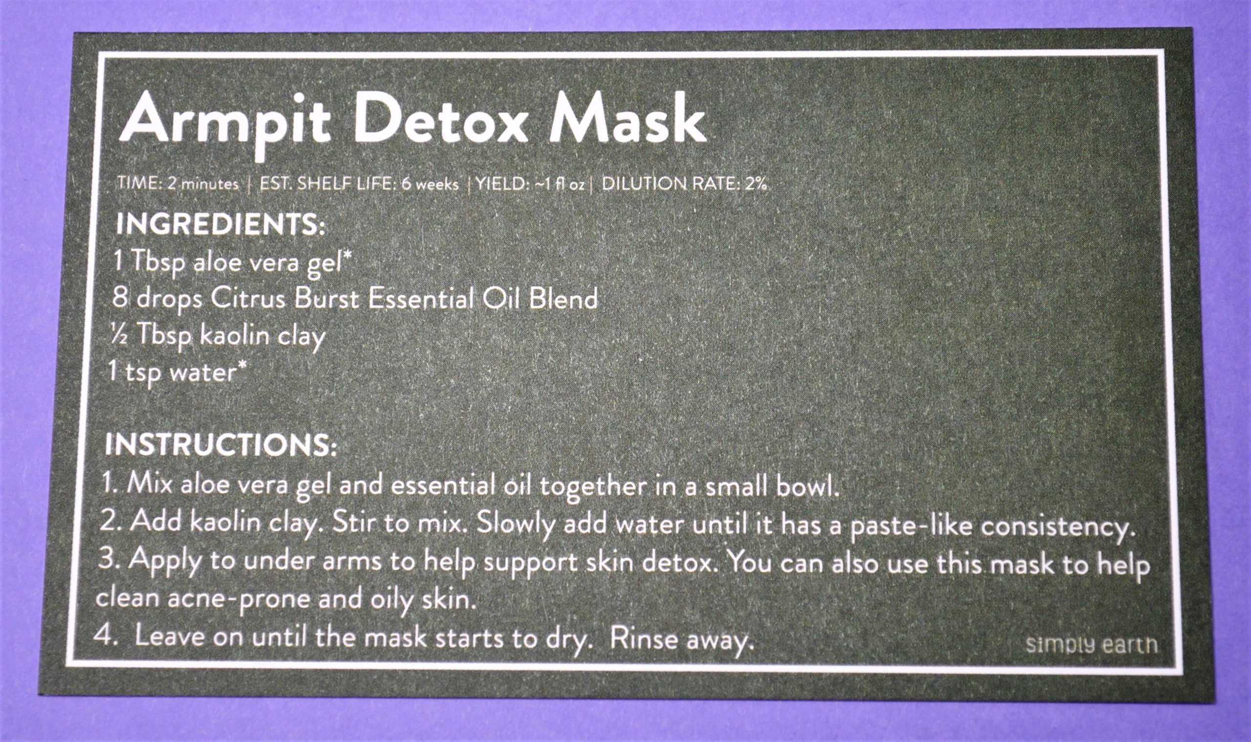 Armpit Detox Mask Recipe